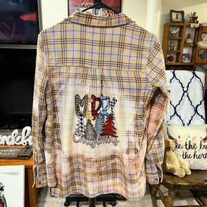 Merry Christmas/Trees flannel top